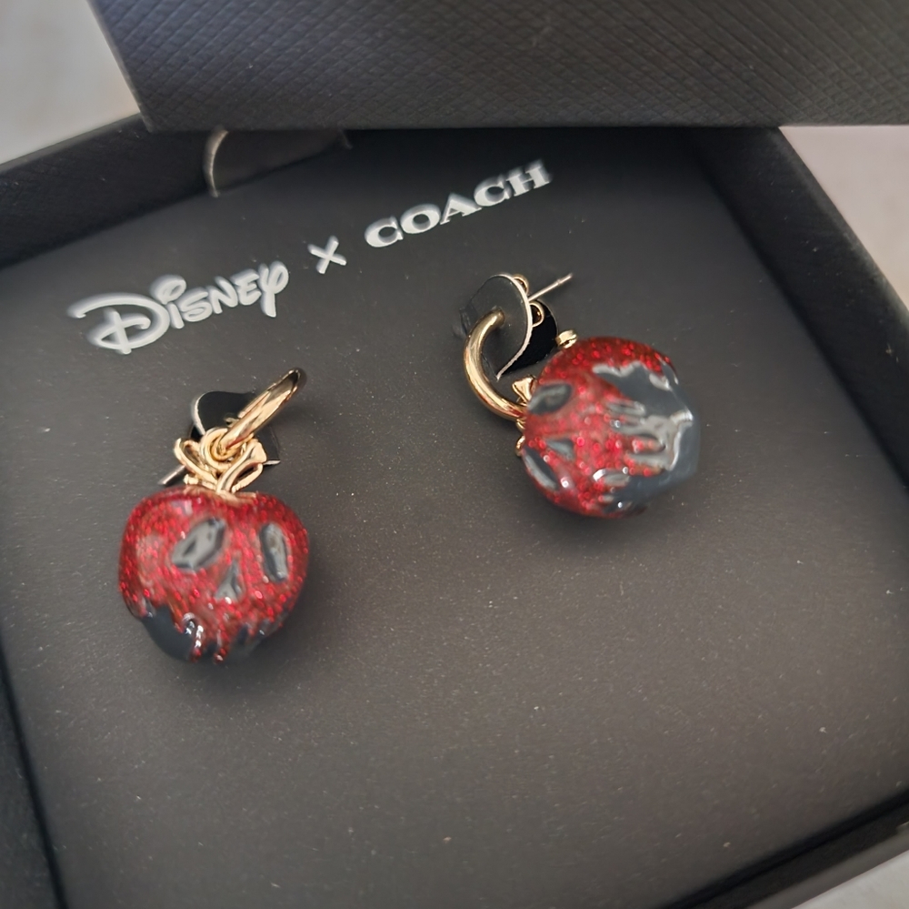 Coach Disney X Villains Poison Apple 🍎 huggie earrings